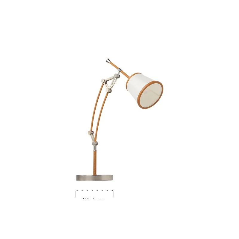 

Handmade leather sewing desk lamp folding arm rocking reading lamp living room sofa study bedside