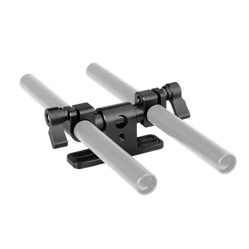 Adjustable 15mm Double Hole Tube Clamp with 360 ° Rotary Rod Adapter Tripod