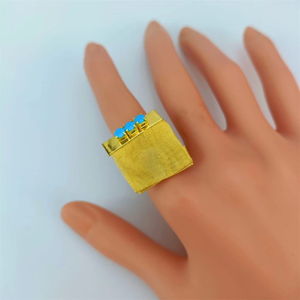 EMMA أزياء النساء الزفاف اليدوية مجوهرات كبيرة اكسسوارات الأفريقية الفاخرة البرازيلي مطلية بالذهب طقم مجوهرات هدية عيد ميلاد