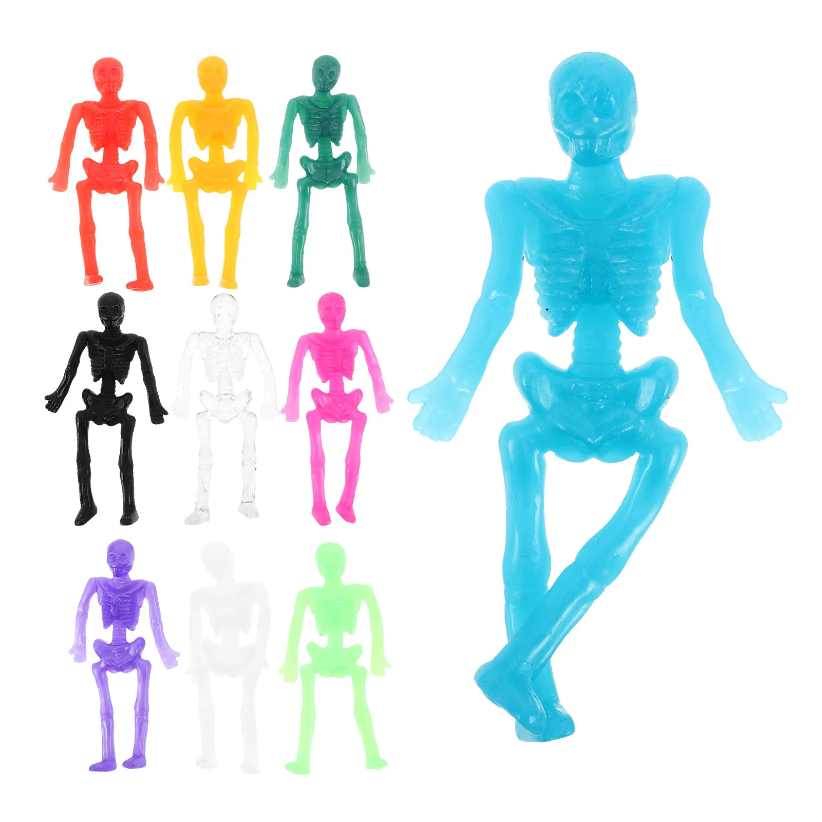 

40Pcs Stretchy Tpr Skeletons Halloween Prank Props Sticky Wall Cling Decorations for Parties Classrooms Goodie Bags Sensory