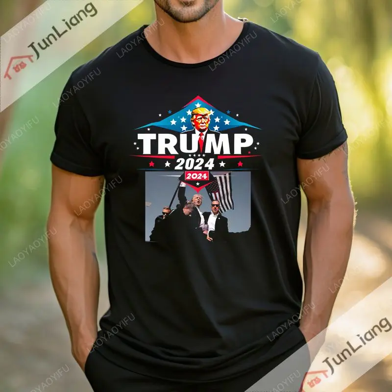 President Donald J. Trump 2024 Never Surrender T-shirt Unisex Casual short-sleeved crew neck street top