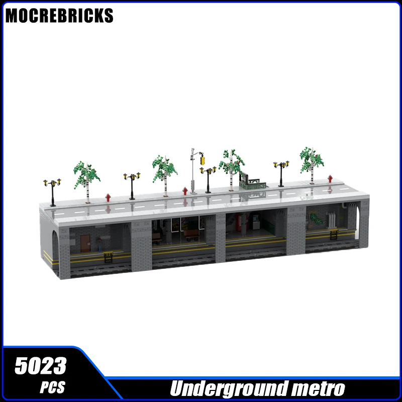 MOC-153690 City Railway Underground Station New York Train Station Modular Building Block Assembly Model Brick Toy Kid Gifts