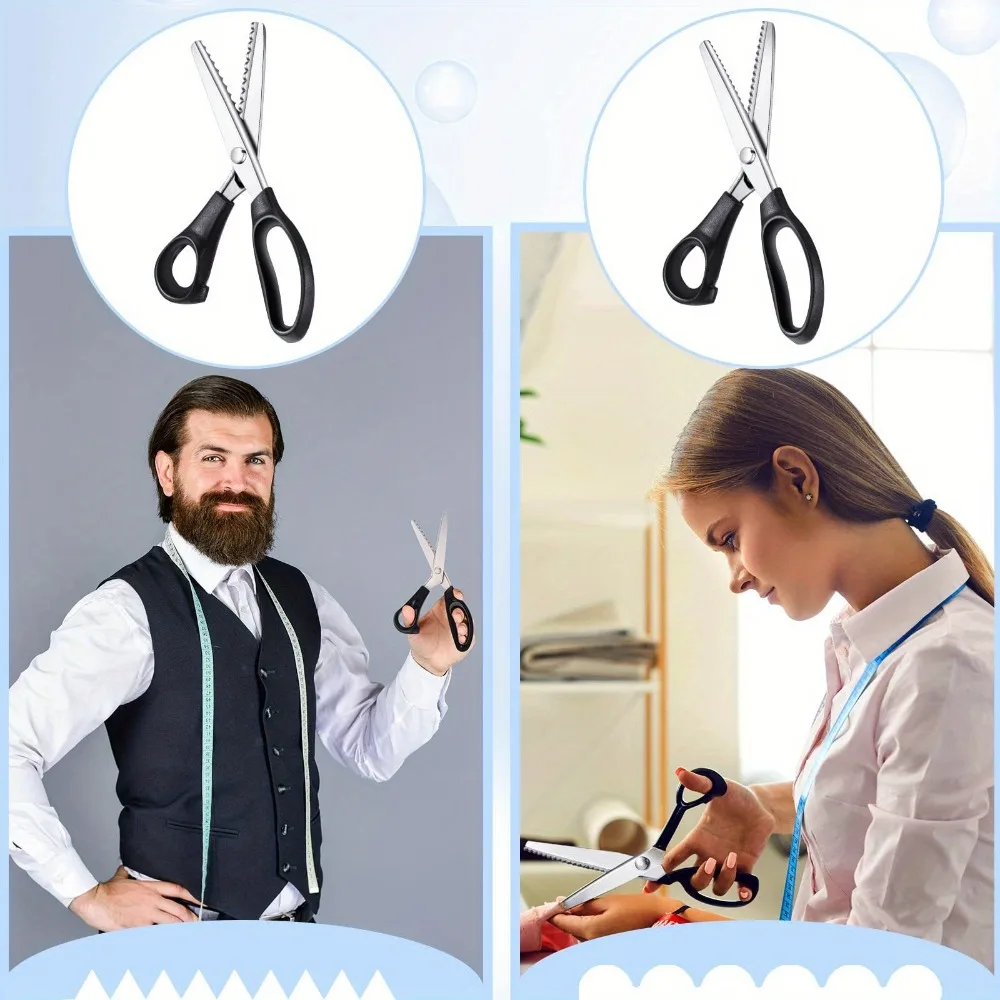 المهنية مقص خياط سن المنشار المقصات متعرج قطع الخياطة مقص الخياطة خياط المقصات مقص التقطيع #6