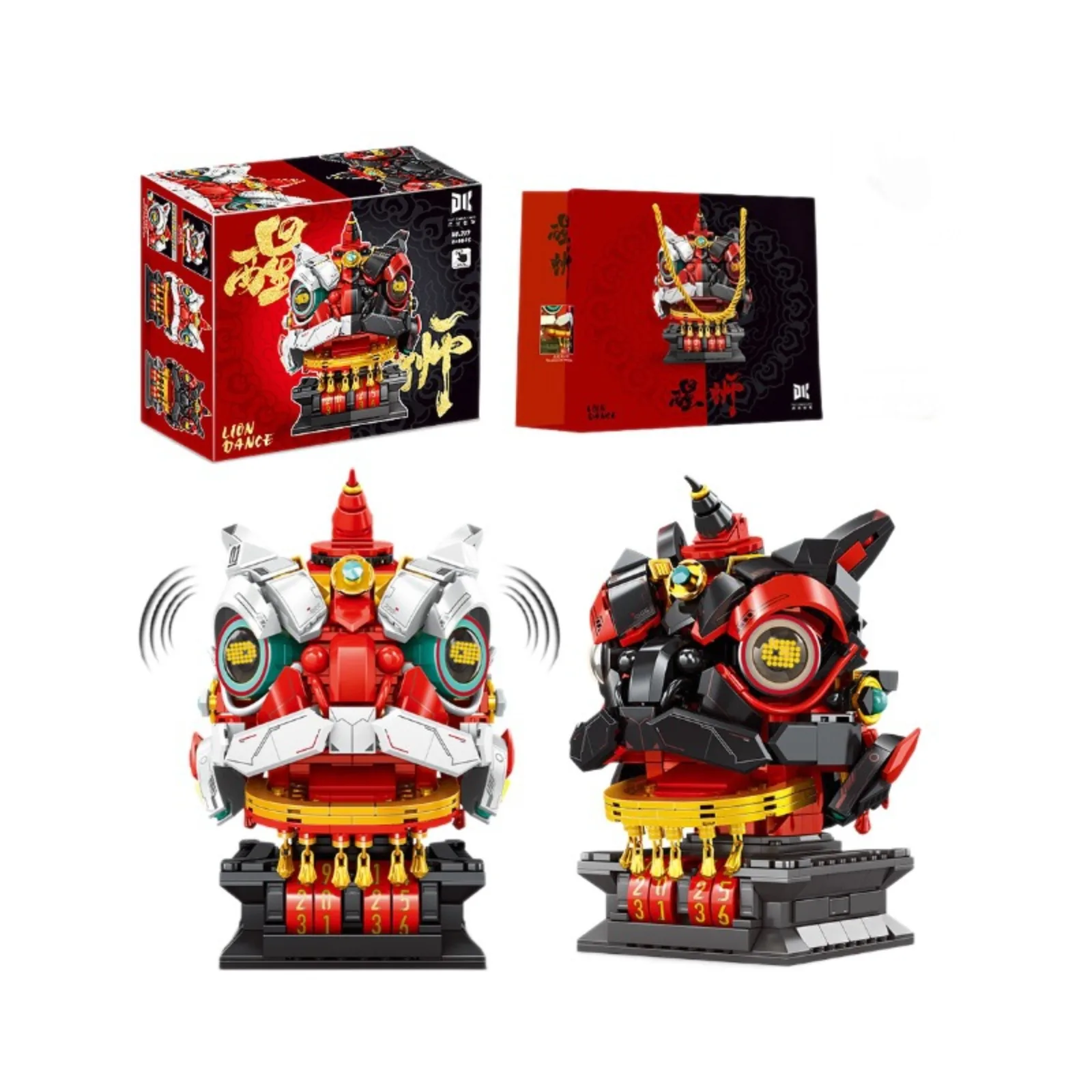 Deke 717 blocs de construction Cyber Lion jouet avec plusieurs Expressions commutables, cadeau éducatif bricolage pour anniversaire d'enfants