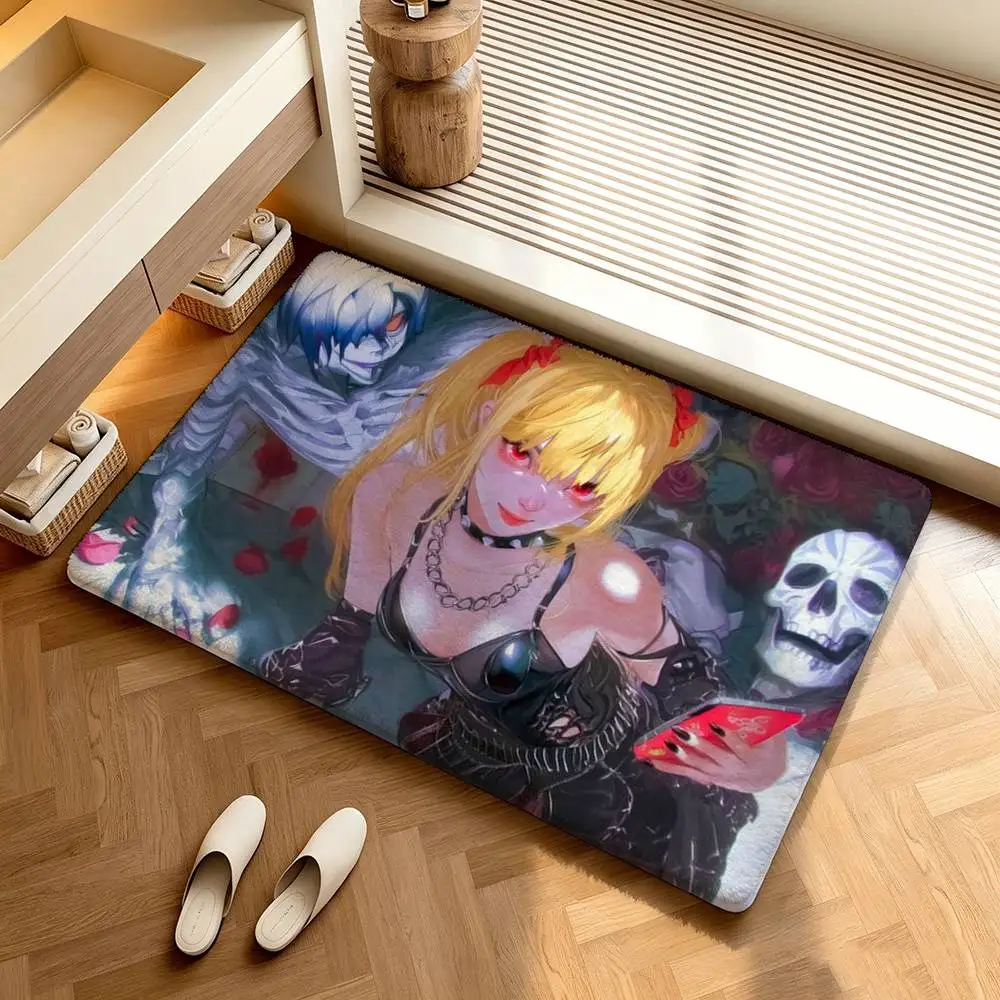 D-Death Note DN Classic Dark   Shower Room Absorbent Small Floor Mat Soft Comfortable Decorative Foot Mat