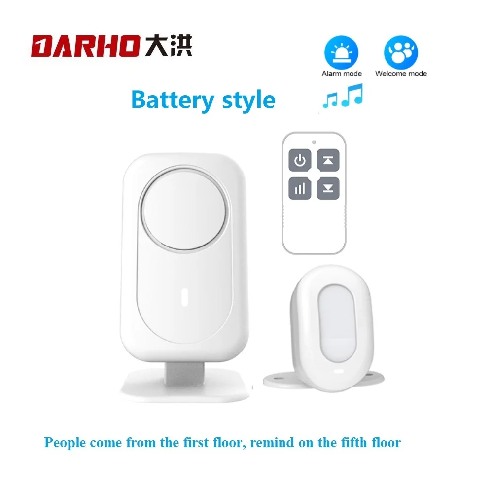 Darho 5 Languages Welcome Device Alert Shop Store Wireless Infrared IR Motion Sensor Door Bell Entry Doorbell Anti-theft Alarm