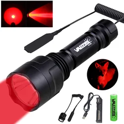 VASTFIRE-potente linterna LED roja para caza, lámpara de mano de 1 modo para Coyote Hog Varmint, 400 yardas, C8 Predator