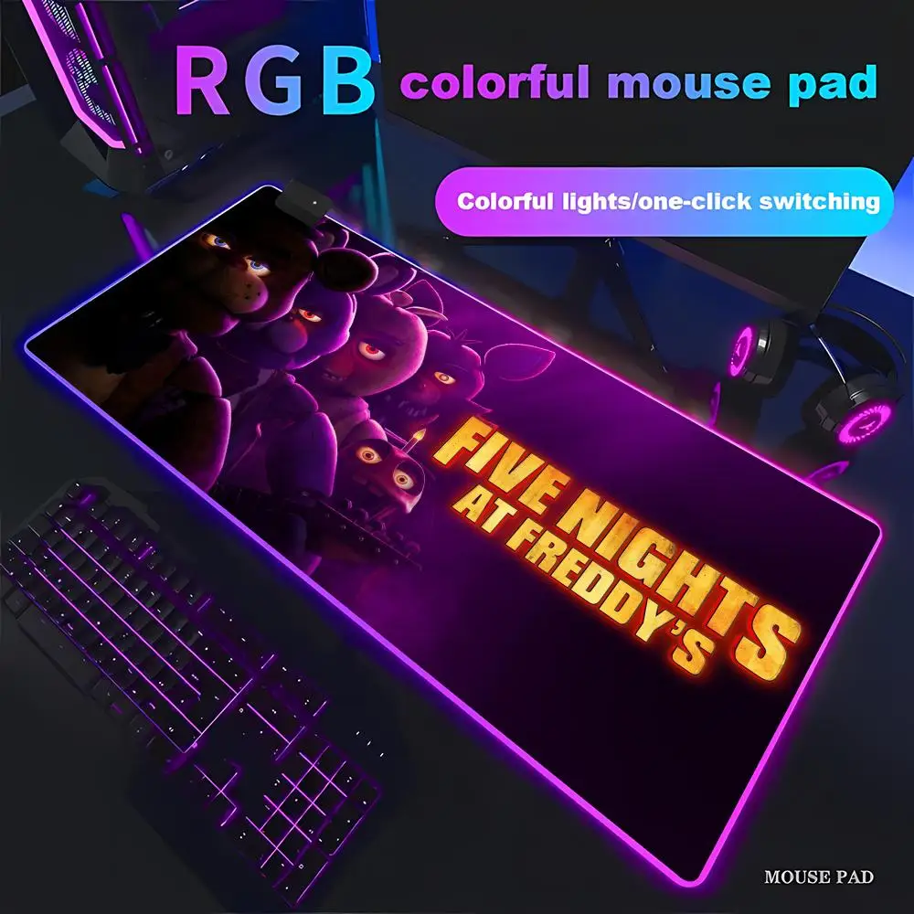 

HD Game f-five night at freddy Mouse Pad RGB Light Non-Slip Rubber Base Waterproof Office PC Home Best Price Desk-Mat USB Large