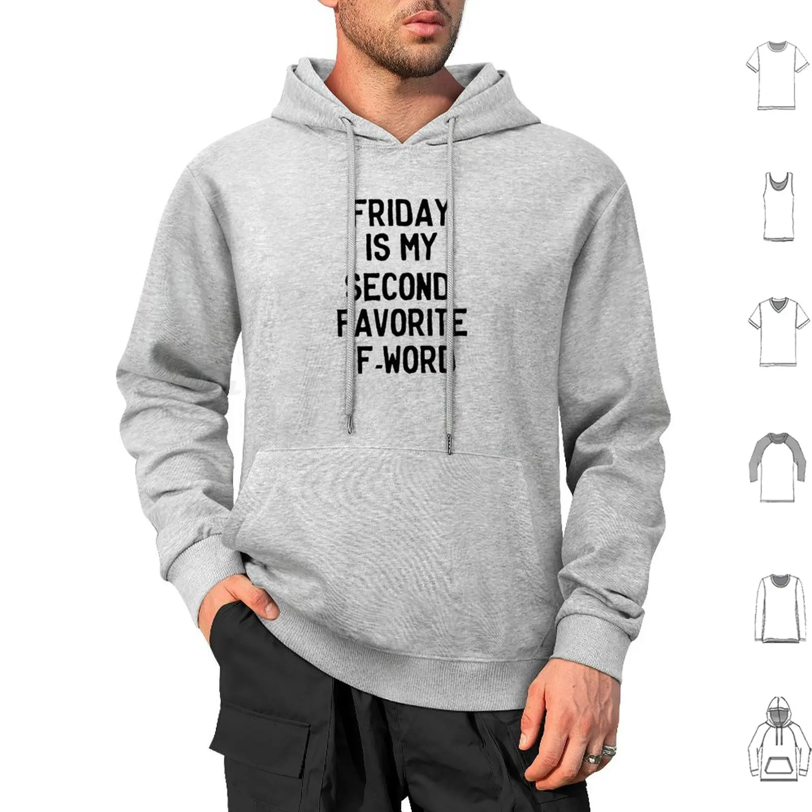 Friday Is My Second Favorite F-Word Sudaderas con capucha de manga larga Friday F Trabajo Humor divertido Vulgar Jugando maldición Palabras Trabajo