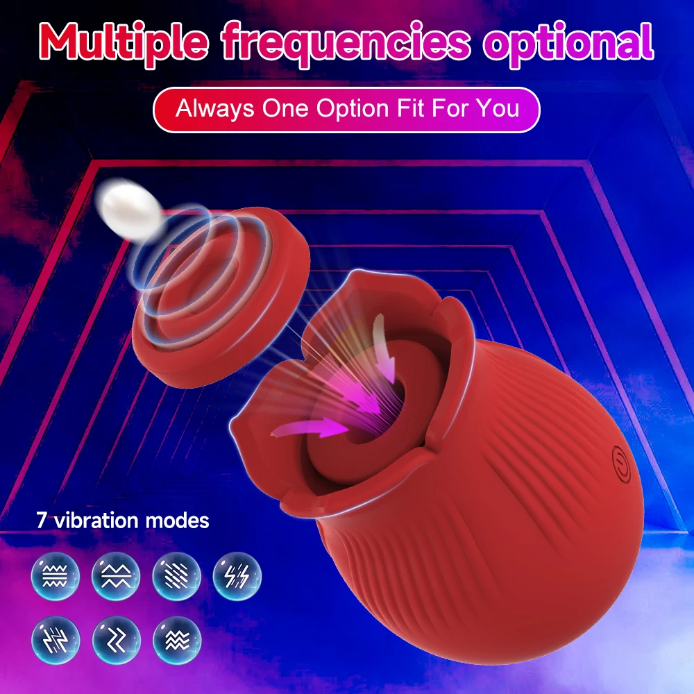 2 IN 1 Rose Flapping Vibrator Detachable Powerful Oral Nipple Clitoris Stimulator G-Spot Massager Sex Toys for Women Female