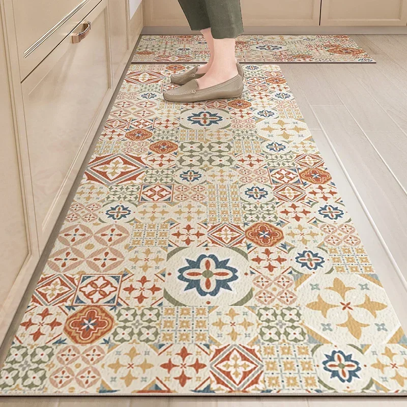 Long Kitchen Carpet Rug Long Non Slip Rubber Kitchen Soft Area Rug- Cushioned Comfort Mat for Kitchen Hallway Home Decoration