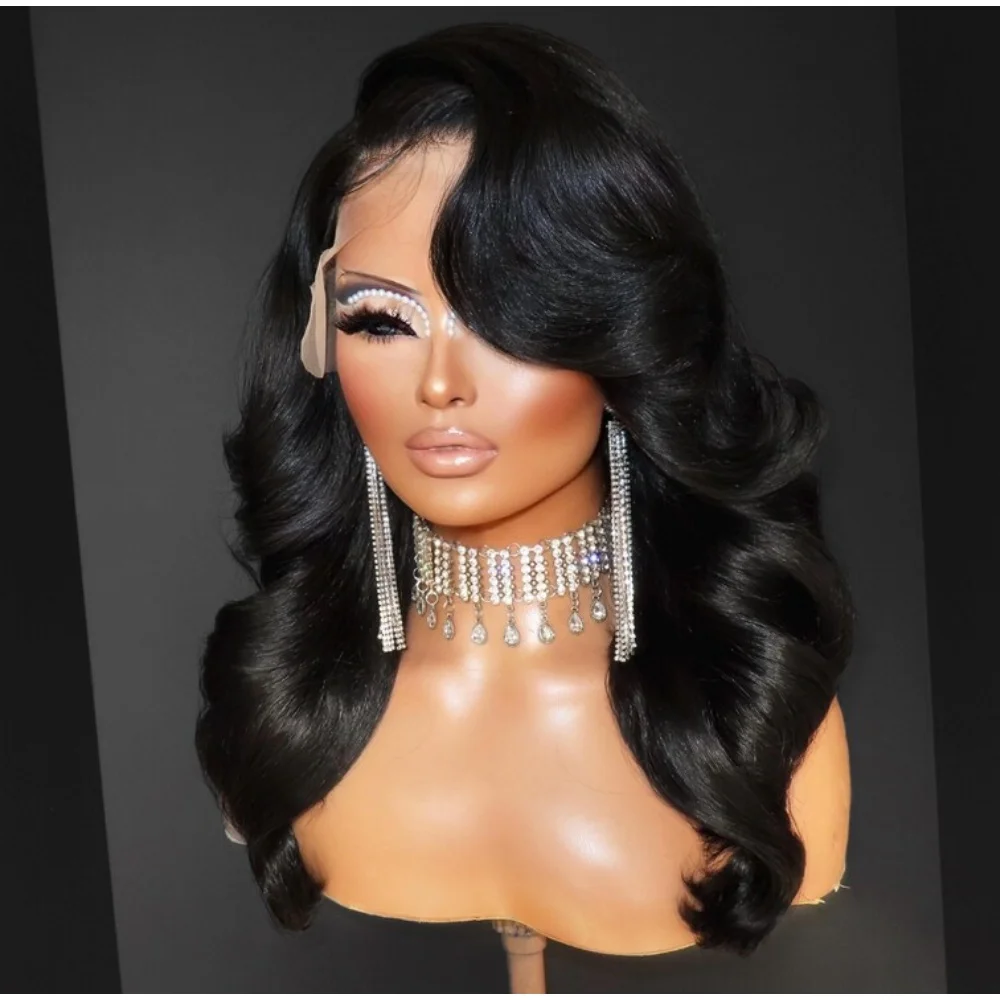 

13x4 объемные волны, кружевные передние парики, человеческие волосы, предварительно выщипанные с детскими волосами, плотность 200, бесклеевые парики из человеческих волос для женщин