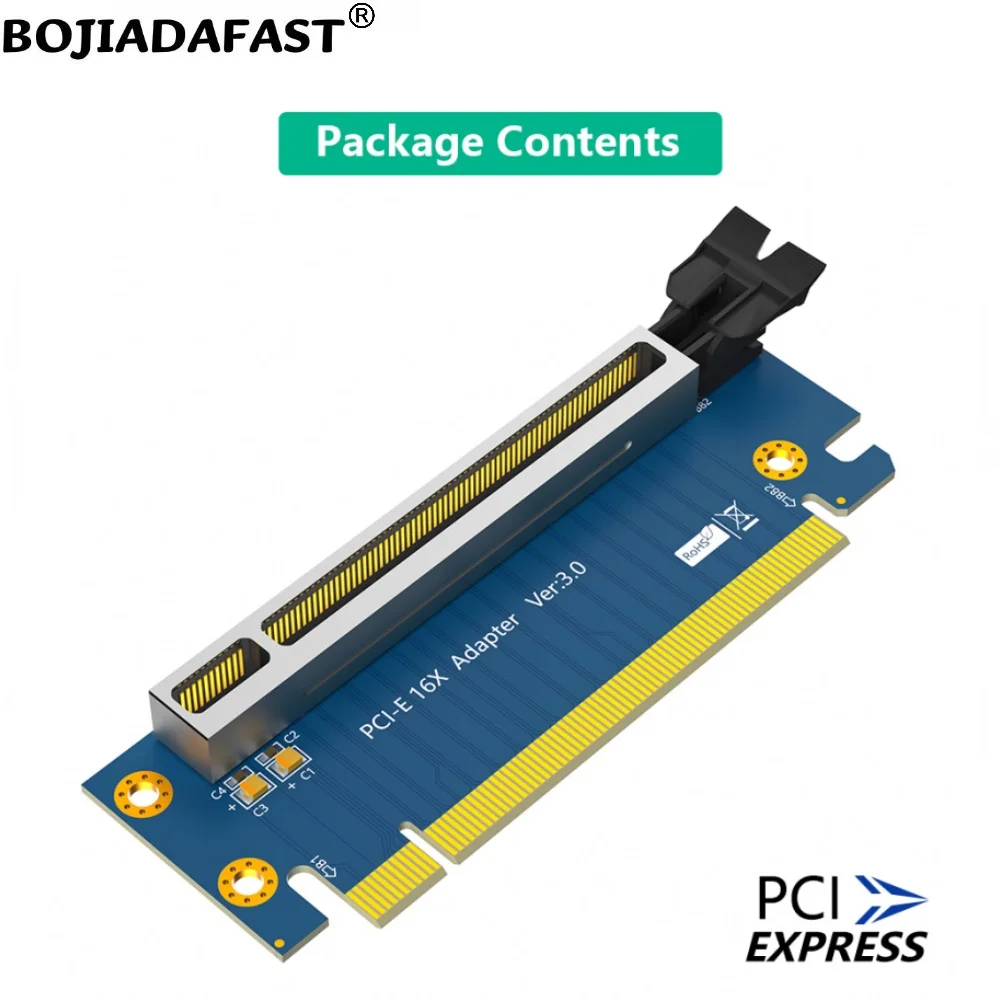 Cartão adaptador Riser para servidor, caixa do computador, 90 graus, PCI Express, 3.0, 16X, PCI-E, X16, 1U, 2U