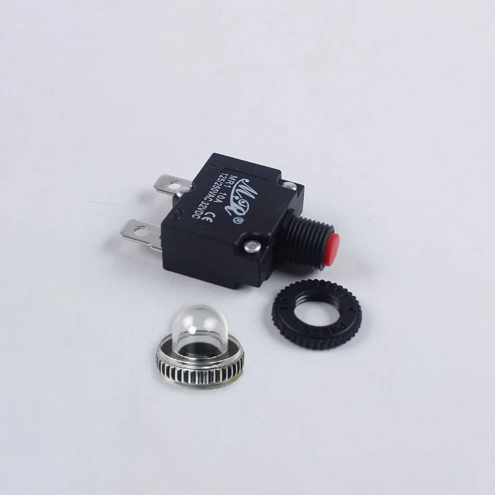 1 Set Circuit Breaker Overload Protector Switch Fuse 3A 4A 5A 6A 7A 8A 10A 12A 15A 20A Resettable 220V With Waterproof Cap
