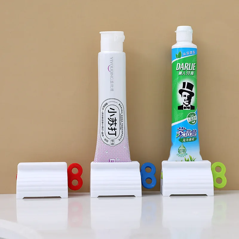 2pc Multifunction Toothpaste Dispenser Manual Squeezer Toothpaste Clip-on Facial Cleanser Squeezer Bathroom Accessories Sets