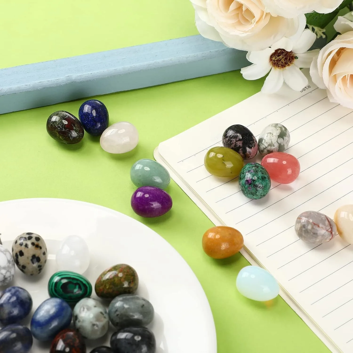 8  pcs natural crystal beads, perfect for DIY jewelry accessories/fish tanks, flower pots, garden decoration materials. view 2