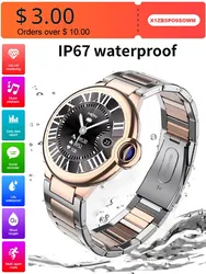 Smart Watch For Men's Smartwatch Korean Support 2023 Women's Wristwatch Connected Watch Steel Strap Wrist Original Waterproof