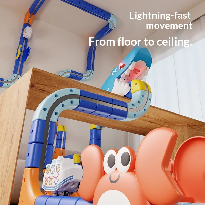 รถไฟแม่เหล็ก ชุดต่อรถไฟแม่เหล็ก ของเล่นรถไฟไฟฟ้า DIY ของขวัญวันเกิดและวันหยุด