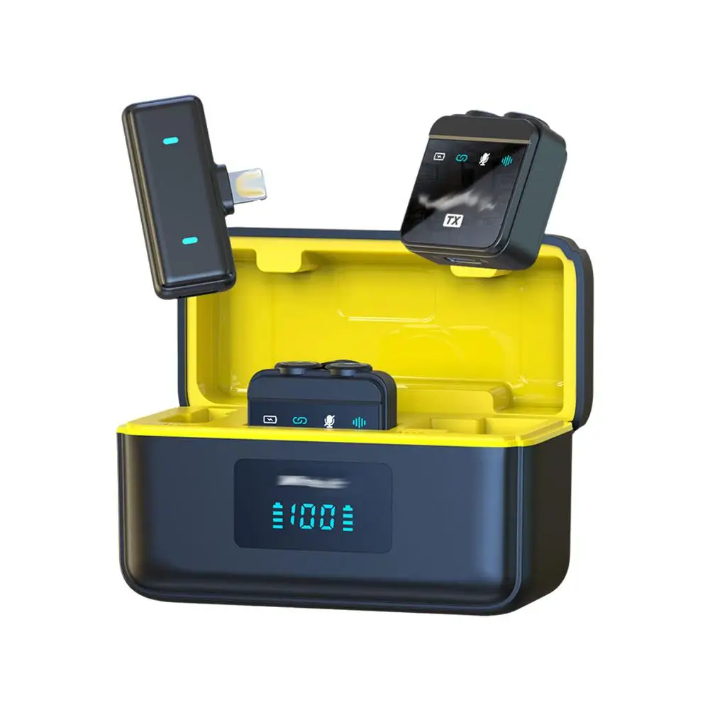 New Q9 Wireless Lavalier Microphone Live Broadcast Portable Pedestrian Sound Microphone Microphone Microphone Card Intervie H4h2