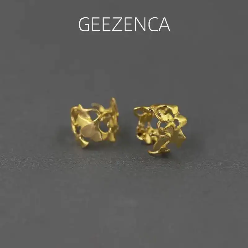 

GEEZENCA серьги-манжеты из стерлингового серебра 925 пробы с листьями гинкго, непирсинговые изящные серьги-клипсы на хрящ для женщин, 2 цвета