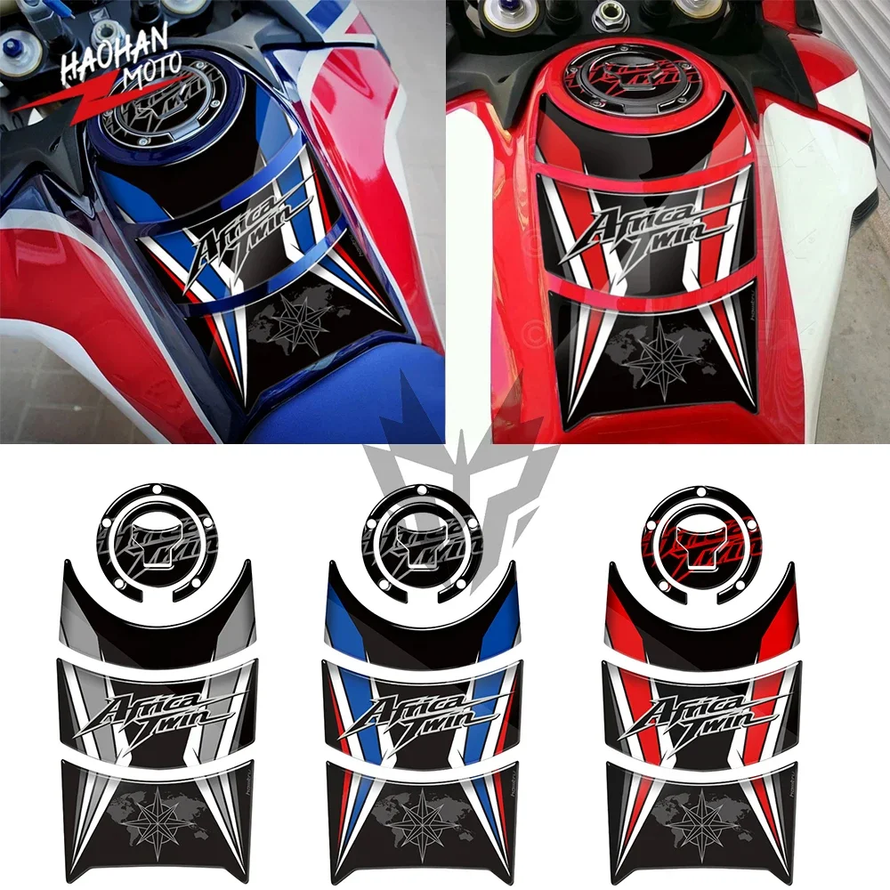 

3D Motorcycle Tank Pad Protector Tank Pad Gas Cap Case for Africa Twin 2016 2017 2018 2019