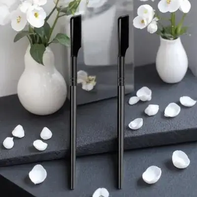 2 قطعة الحاجب رمش مشط كثيفة الأسنان لاش المشكل دائم المحمولة أداة تهذيب الحواجب مشط رمش أداة تهذيب الشعر