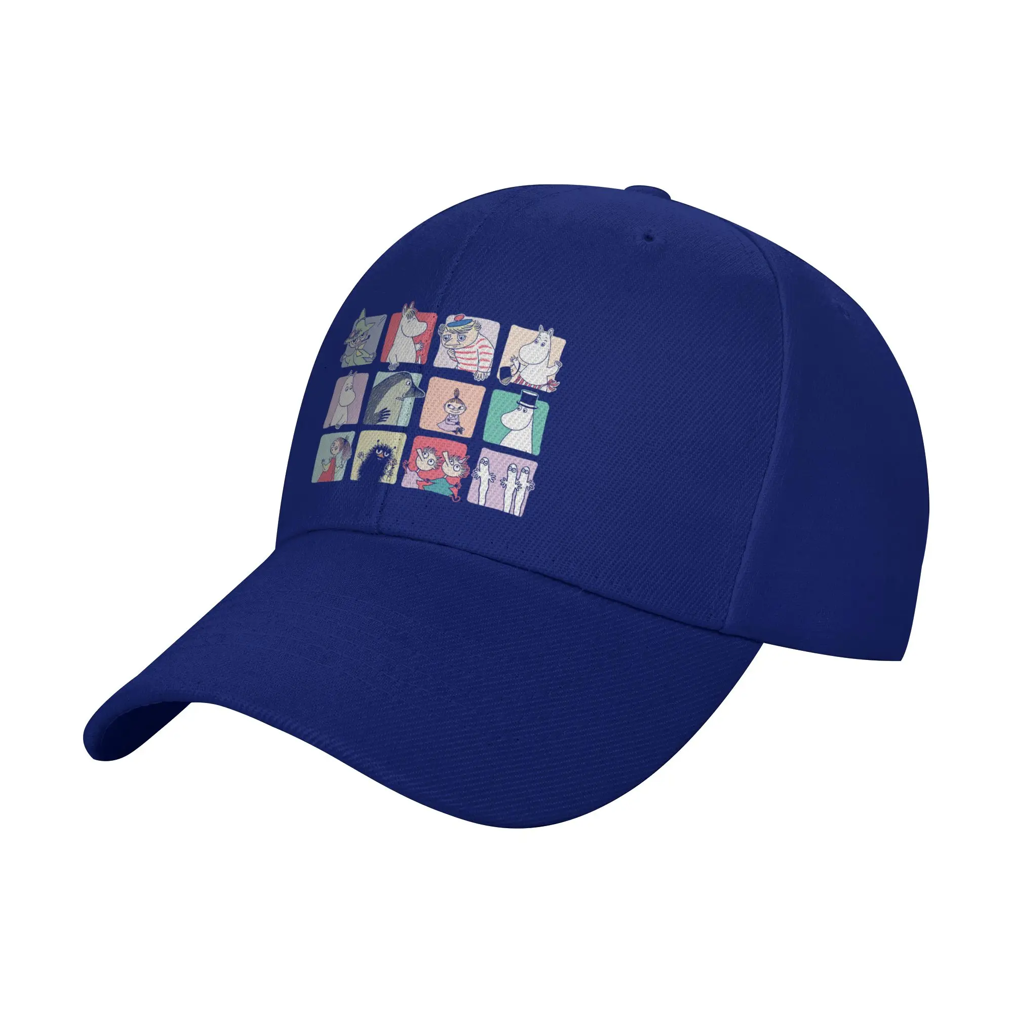 Moomings Group Character Blocks Dark Baseball Caps Adult Outdoor Sun Hat Hats Breathable Polyester Racing Cap
