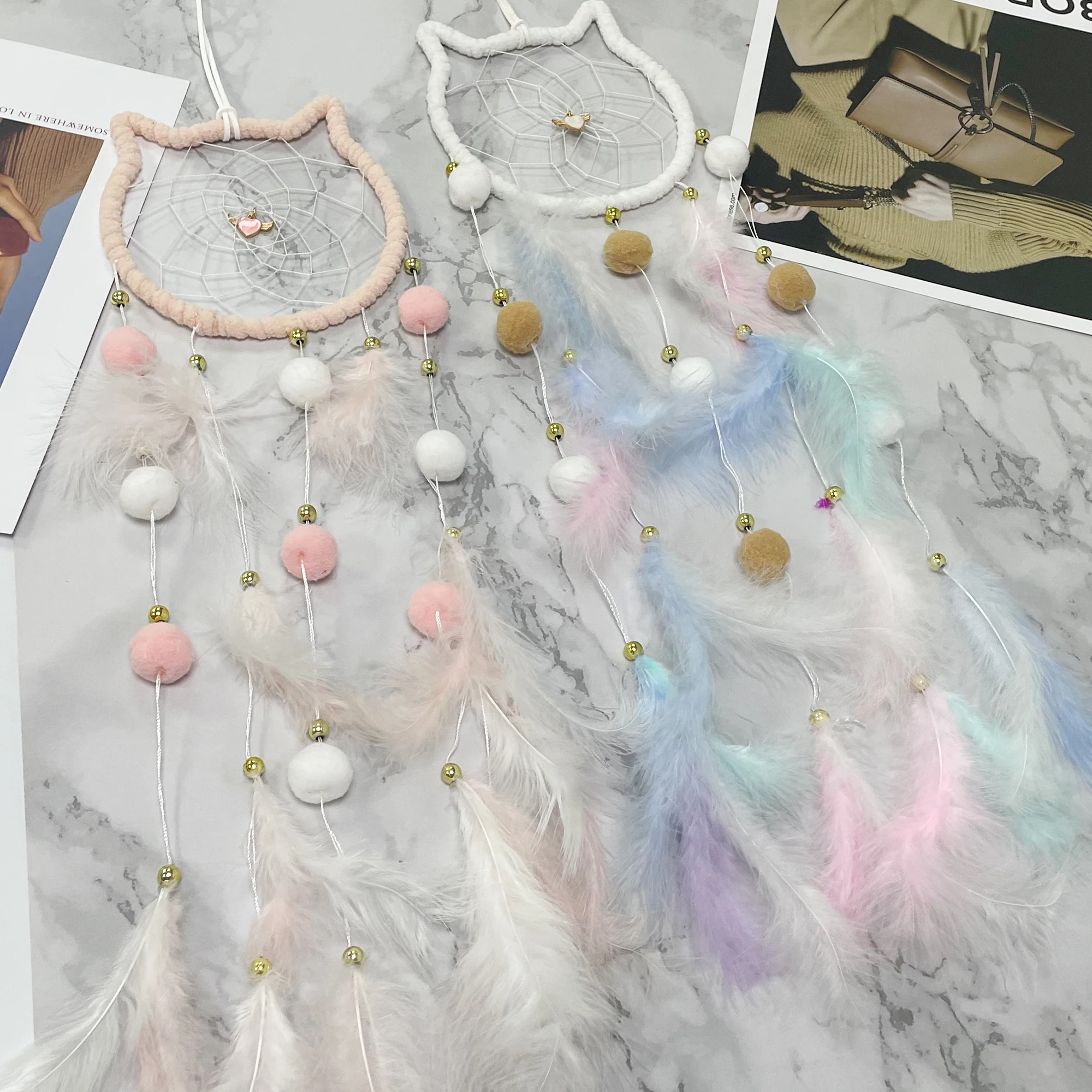 

Bedroom Mending Dream Net Material Handmade Hanging Decorations Wind Chimes Macaroon Color Catch Energy Net Hanging Decorations