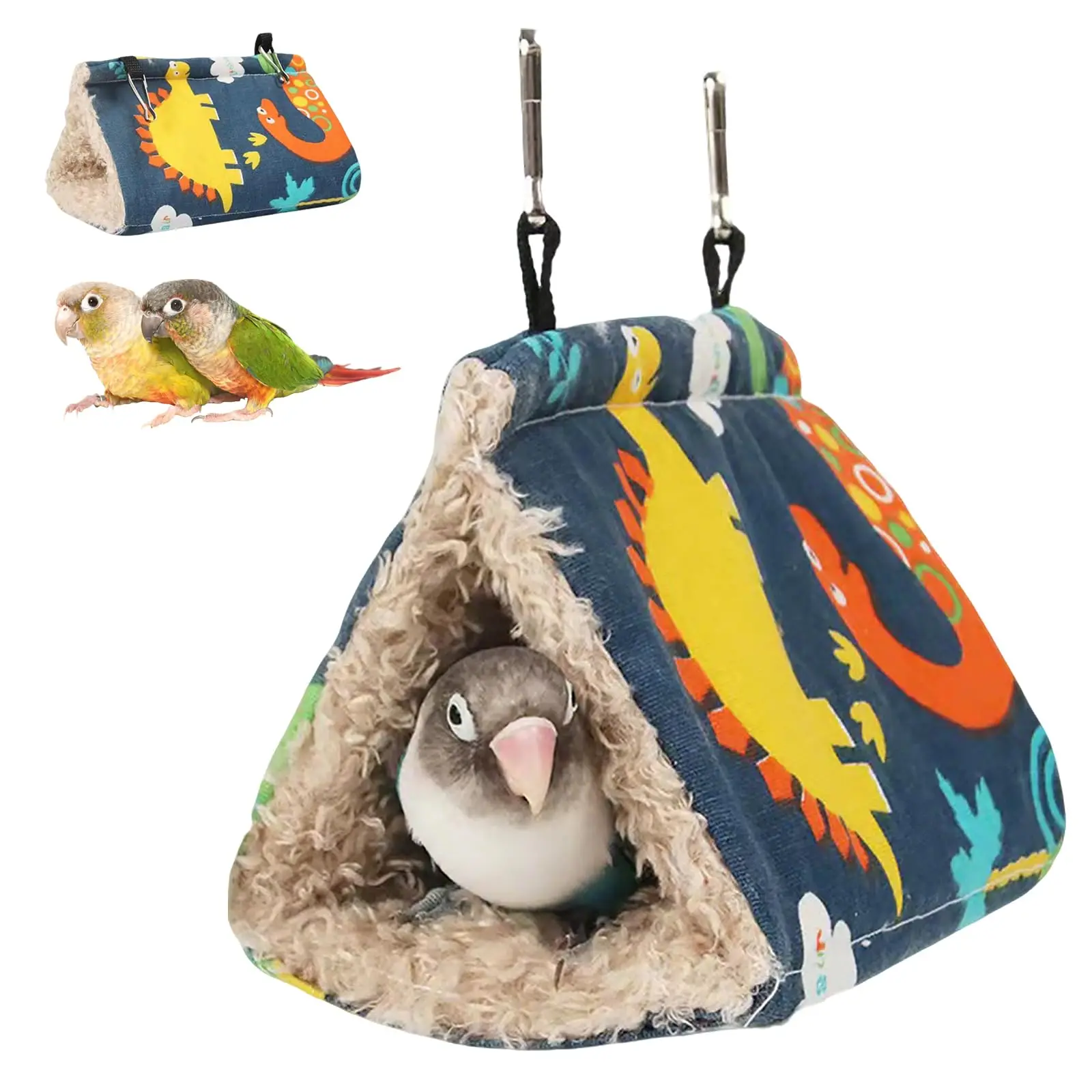 Bird Nest Snuggle Hut，Winter Warm Bird Nest House Hanging Hammock for Cage for Budgies, Cockatiels, Lovebirds, Conures, Quakers