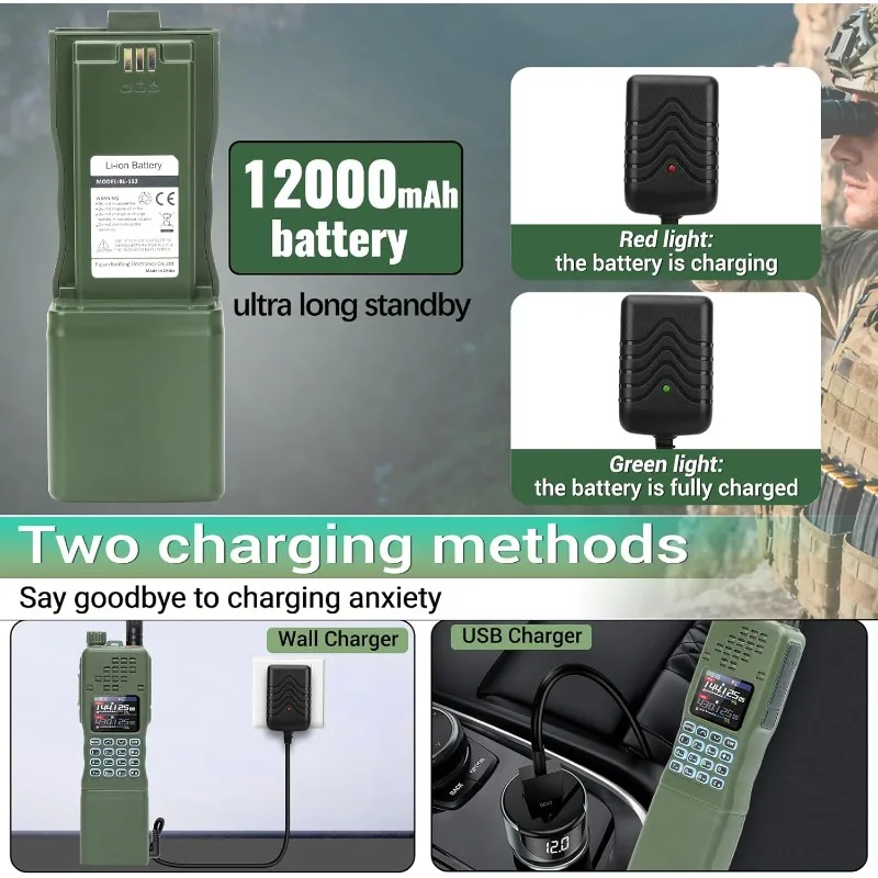 BAOFENG Radio AR-152 PRO 1200mha Ham Radio Handheld Rechargeable Walkie Talkies Long Range Two Way Radio NOAA Weather Radio GPS view 6
