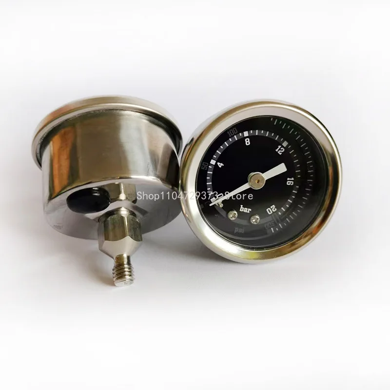 Coffee Machine Brewing Head Pressure Gauge 20 bar Stainless Steel Pressure Gauge Barista Tools Coffee Machine Accessories