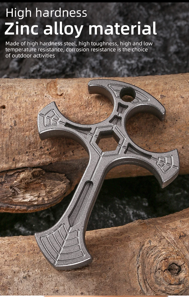 Taktisches Verteidigungskreuz-Anhänger, coole Selbstverteidigungsausrüstung, Outdoor-Camping-Selbstverteidigungswerkzeug, exquisites kleines Geschenk – Detail 7