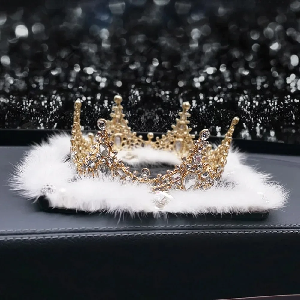 Cute Creative Crown Diamond Pearl Ornaments Feather Gift Car Interior Luxurious Decorations for Girl for Women