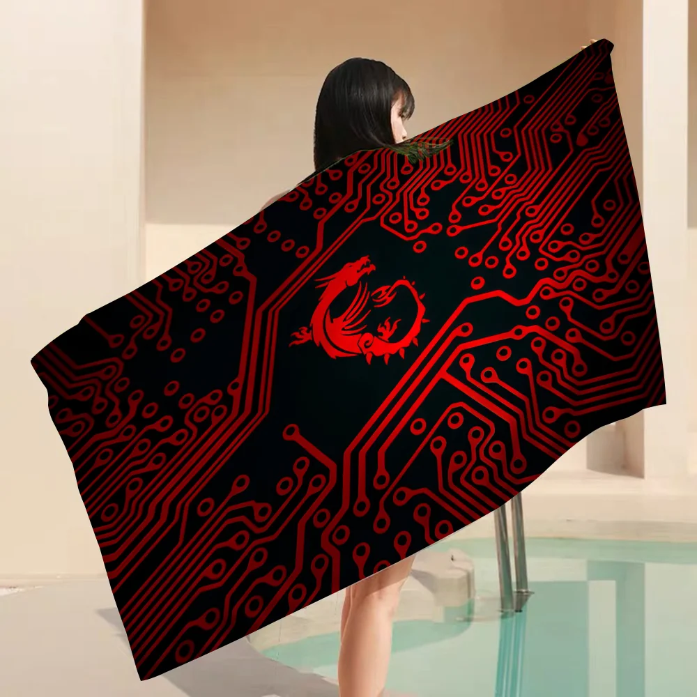 Custom Skin MSI Dragon Logo Microfiber Blanket Quick Drying Beach Towels Oversized Printing Super Absorbent Pool Towel Blanket