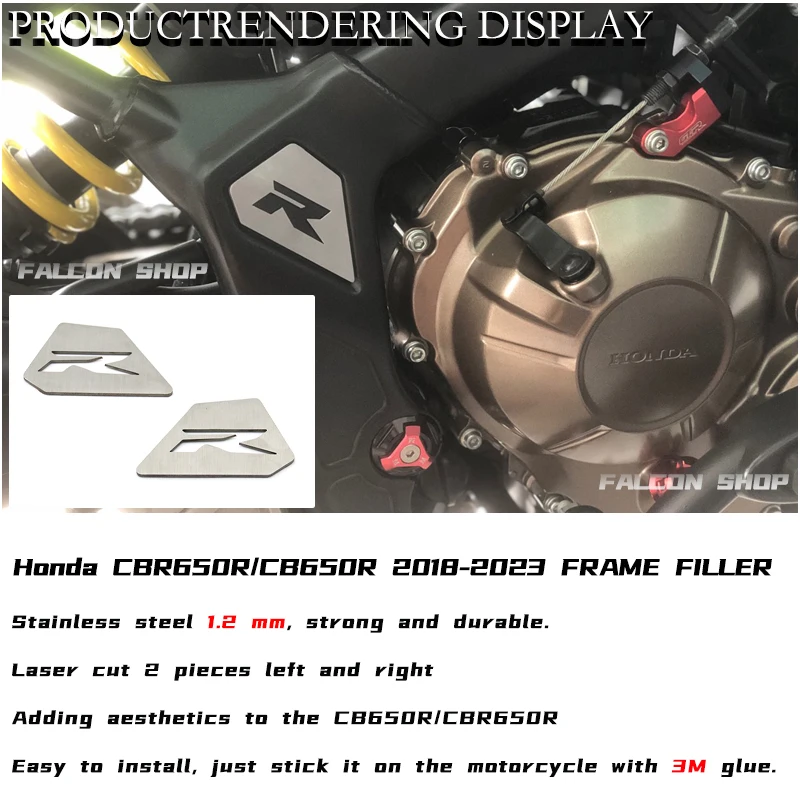 For Honda CBR650R CB650R CBR 650R 2018 2019 2020 2021 2022 2023 Motorcycle Accessories CB 650R Stainless Steel Frame Filler