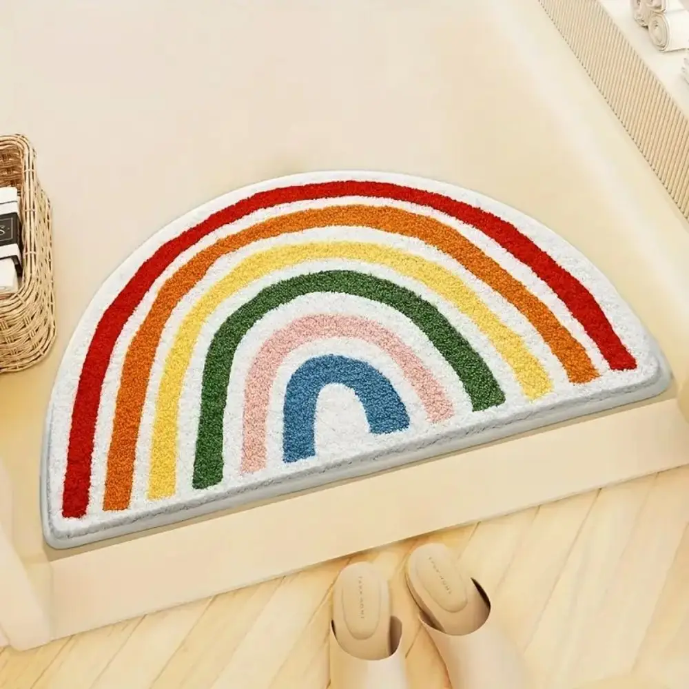 VIKAMA Modern Rainbow Carpet, a Warm And Stylish Home Decoration, a Household Entrance Mat, And a Bathroom Floor Mat