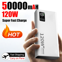 120W 50000mAh High Capacity Power Bank Fast Charging Portable Capacity External Battery Charger For iPhone Samsung Huawei 2025