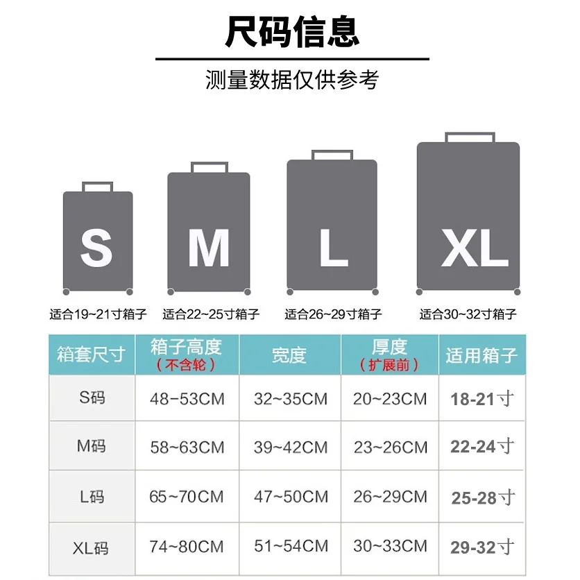 내마모성 수하물 보호 커버, 두꺼운 여행 가방 보호 커버, 방진 가방 탄성, 무료 맞춤형