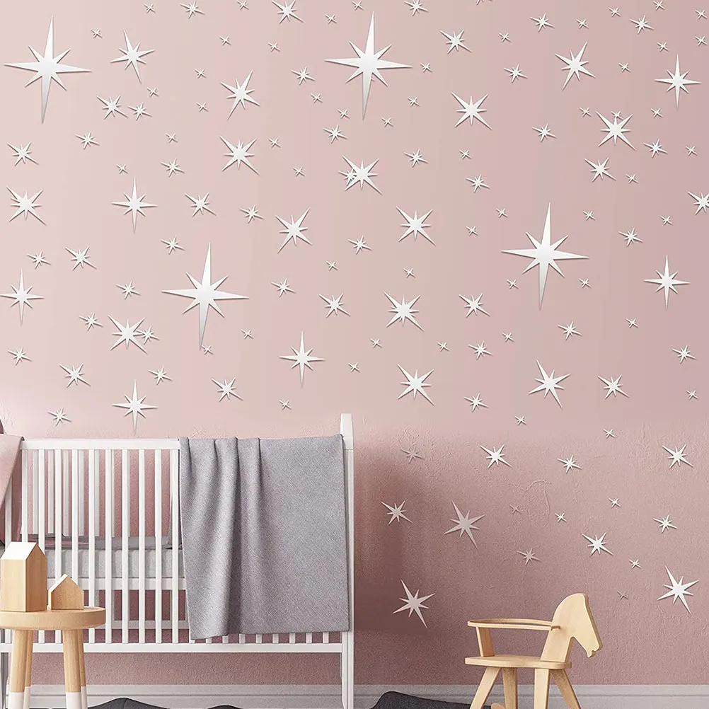 

Acrylic Wall Decorative Mirror Multi function Door Decal Creative Shape Durable Practical Wall Sticker Child Room