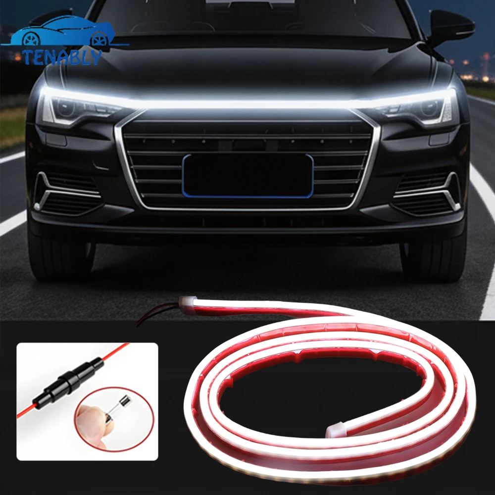 

Car Hood Light Strip Dynamic Scan Startup Led DRL Strip 12V Flexible Cuttable Daytime Running Light for SUV Off Road Vehicle