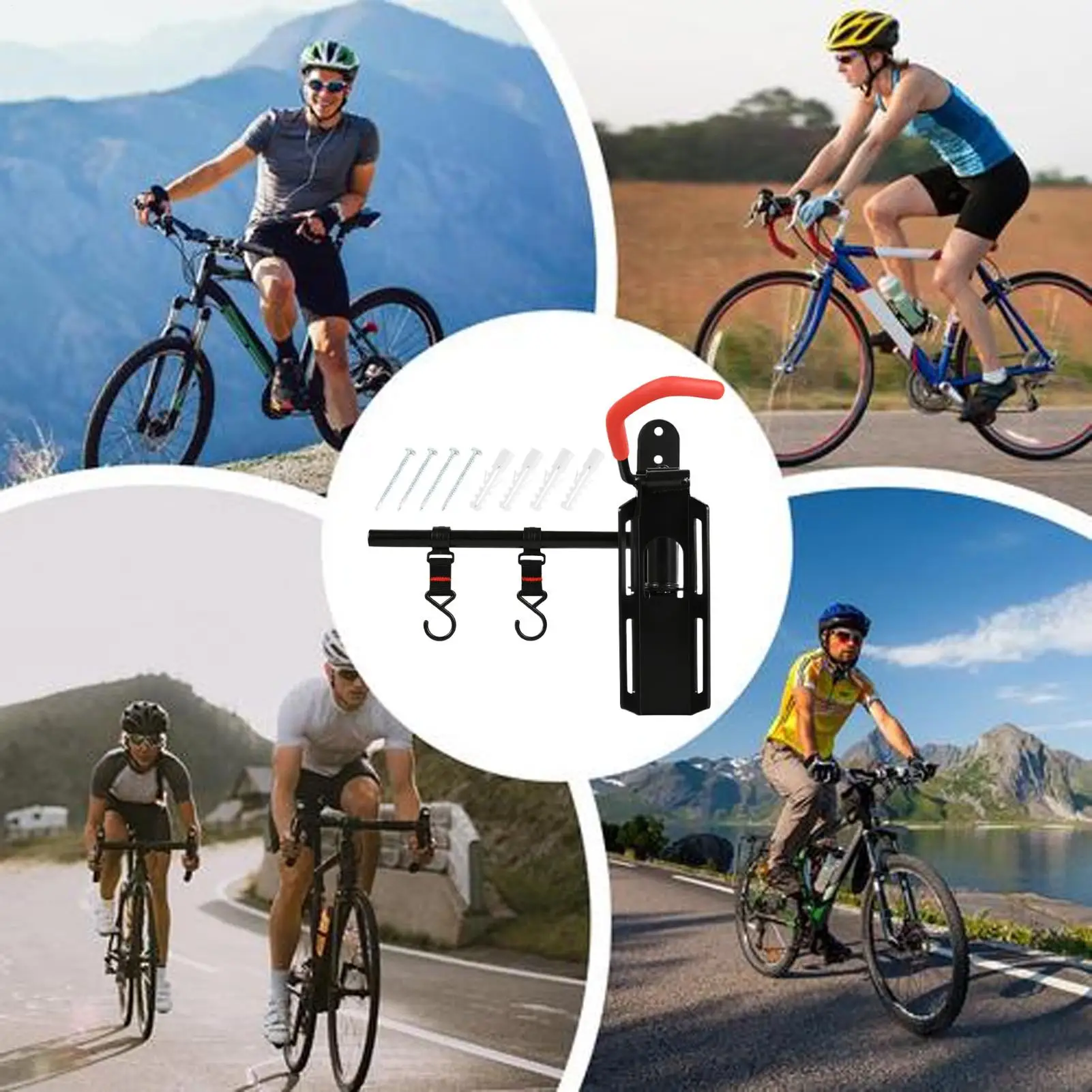 

Wall Mounted Cycling Racks Heavy Duty Storage Holder Hook Vertical Hanger Hook For Home Garage Living Room Outdoor Family Friend