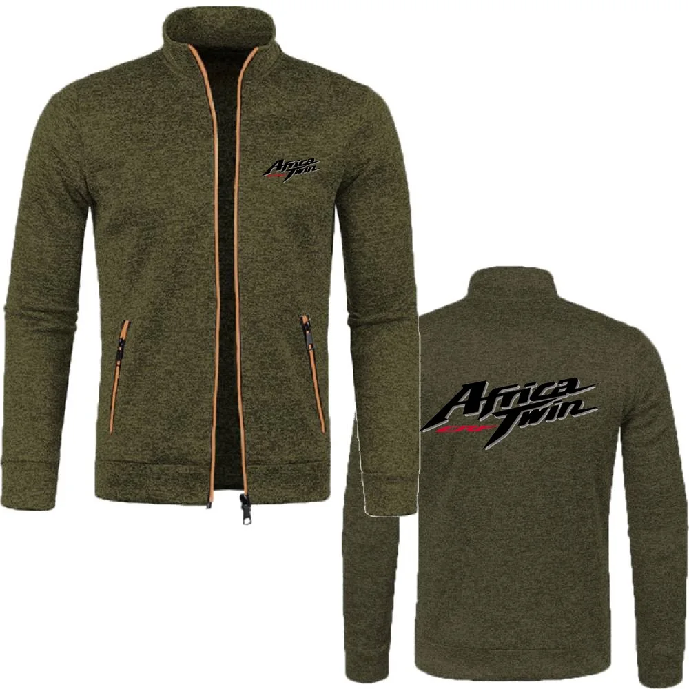 Stand Collar Zipper Sweatshirts para homens, Jaquetas para motociclistas, Malhas à prova de vento, Jersey Sportwear, Casaco, Velo, África Twin Crf, Ca