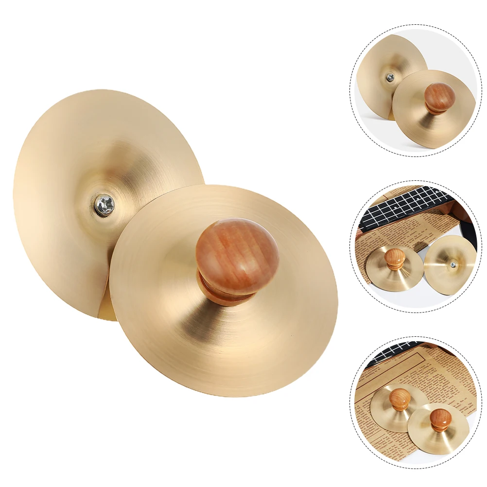 

2pcs 9cm Finger Cymbals Bronze Percussion Instruments Kids Mini Musical Sturdy Clear Sound Belly Dance Party for Children