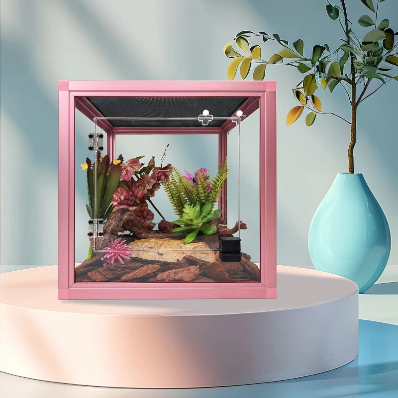 

Aluminum Alloy & Acrylic Reptile Enclosure, Terrarium for Lizards, Eco - Friendly Reptile Habitat Cage, Decorative Reptile Tank