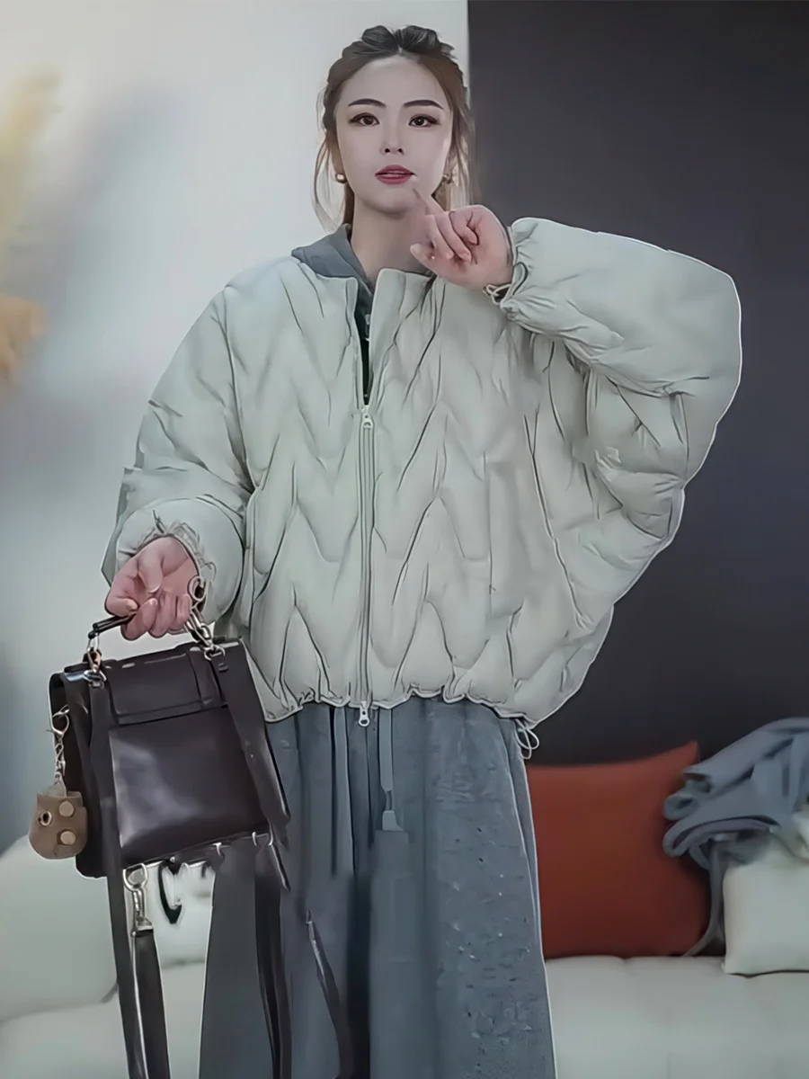 

Women's ort Puffer Jaet Lightweight Warm Du down Casual Sle Korean Loose Fit Winter Outerwear Ci Leisure