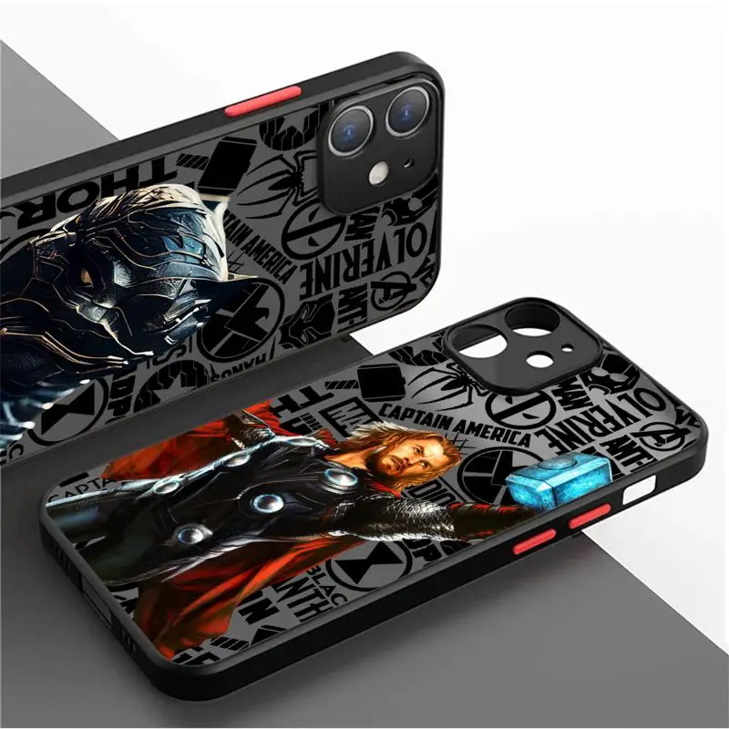 Matte Phone Case for Apple iPhone 15 14 13 12 11 pro Max 13 12 Mini XS XR X 7 8 6 6S plus Marvel Wolverine Captain America Cover