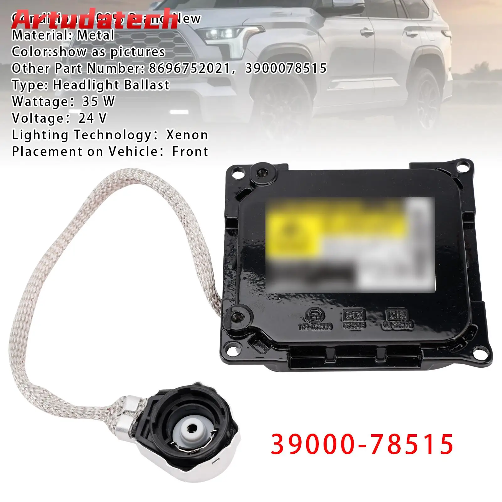 

Блок управления балластом HID-фар Artudatech 39000-78515 для автомобилей Lexus