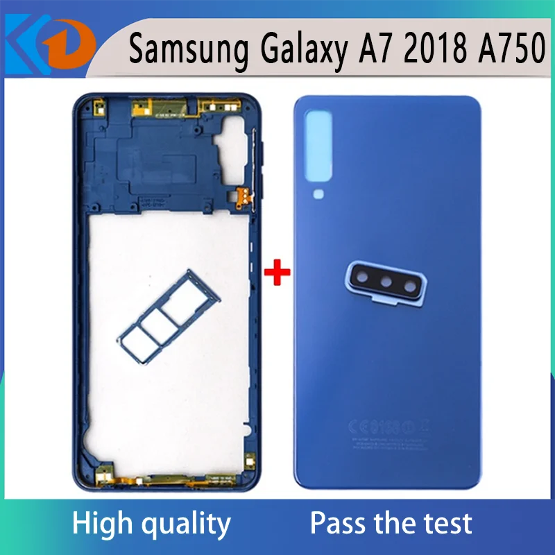 For Samsung Galaxy A7 2018 A750 Full Housing Middle Frame A750F Battery Back Cover Housing Case+ Sim Card Tray