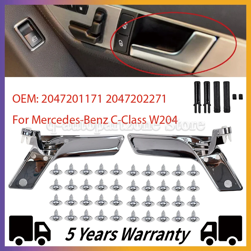 2Pcs Left & Right Inside Door Handle Repair Kit For Mercedes-Benz W204 C250 C300 C350 2047201171 2047202271