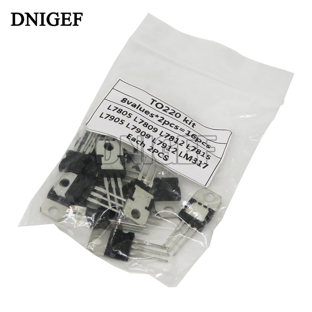 8value*2PCS=16PCS 7805 7809 7812 7815 7905 7909 LM317 L7912 igmopnrq LM317T TO-220 Transistor Assortment Kit Voltage Regulator